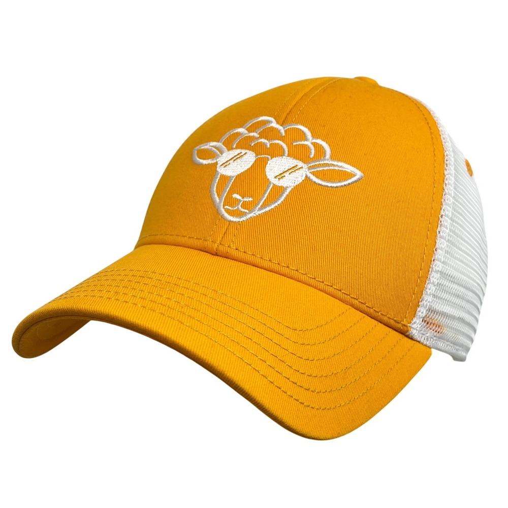 Smartwool Aviator Sheep Trucker Hat Mango Yellow Mesh Back Snapback